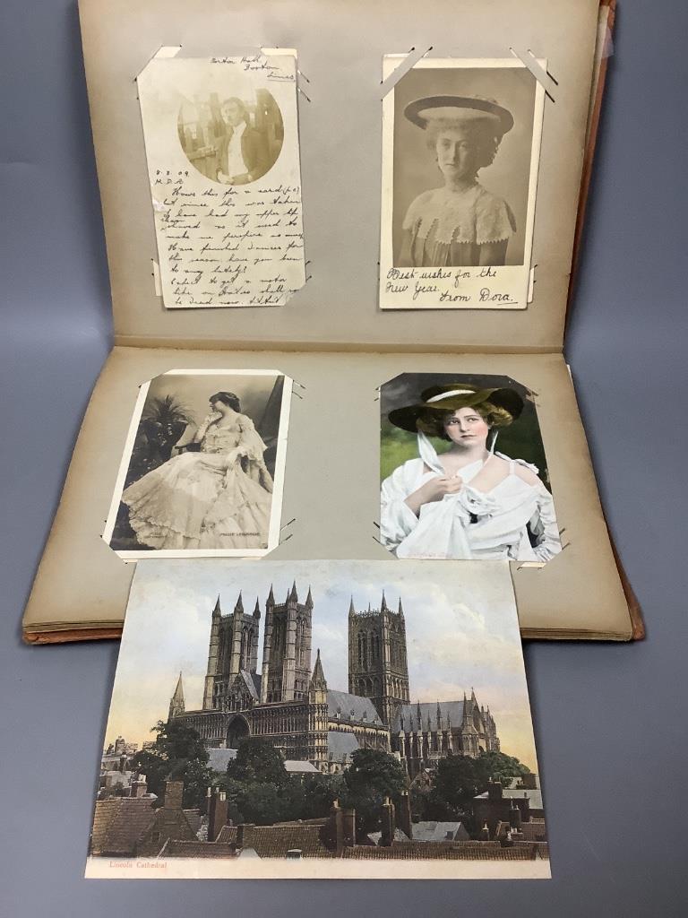 An album of Edwardian and later postcards